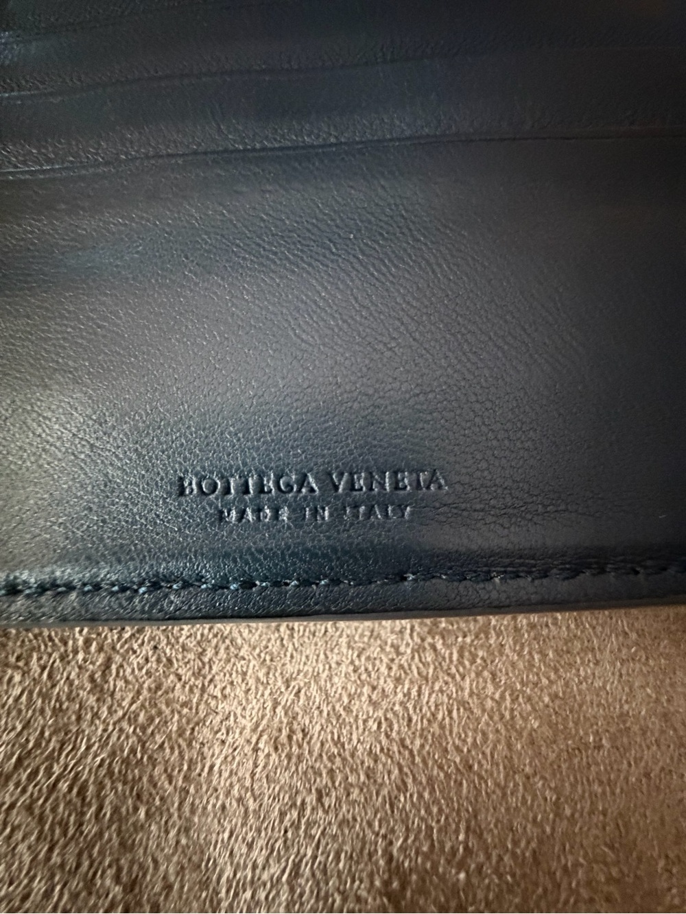 Bottega Veneta Black & Navy Blue Intrecciato Leather Bi-Fold Wallet, Classy! - Picture 6 of 16